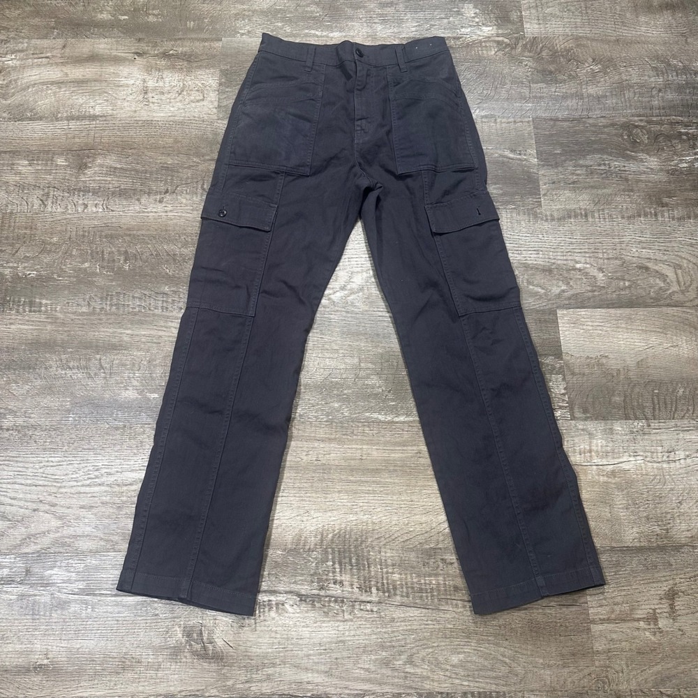 Madewell 90s Straight Cargo Pants Charcoal Grey High Rise Utility Twill Size 27